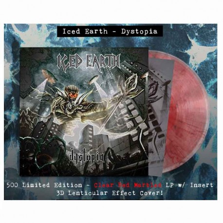 ICED EARTH - Dystopia LP, Vinilo Color Transparente, Ed. Ltd. Numerada (Portada 3D)