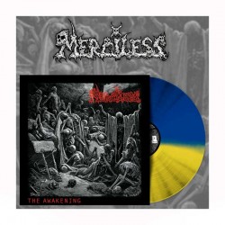 MERCILESS - The Awakening LP Vinilo Mitad Amarillo&Azul , Ed. Ltd.