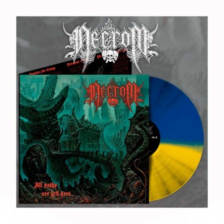 NECROM - All Paths Are Left Here LP Vinilo Mitad Amarillo&Azul , Ed. Ltd.