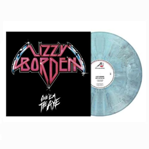 LIZZY BORDEN - Give 'Em The Axe LP, Vinilo Ice Blue & Black Marbled, Ed. Ltd. Numerada